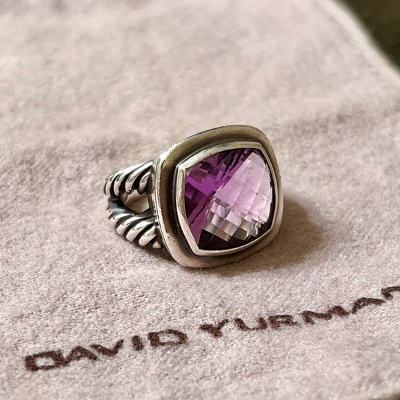 David Yurman 14mm Amethyst Albion 925 Silver Ring SIZE 6 - Picture 2 of 7